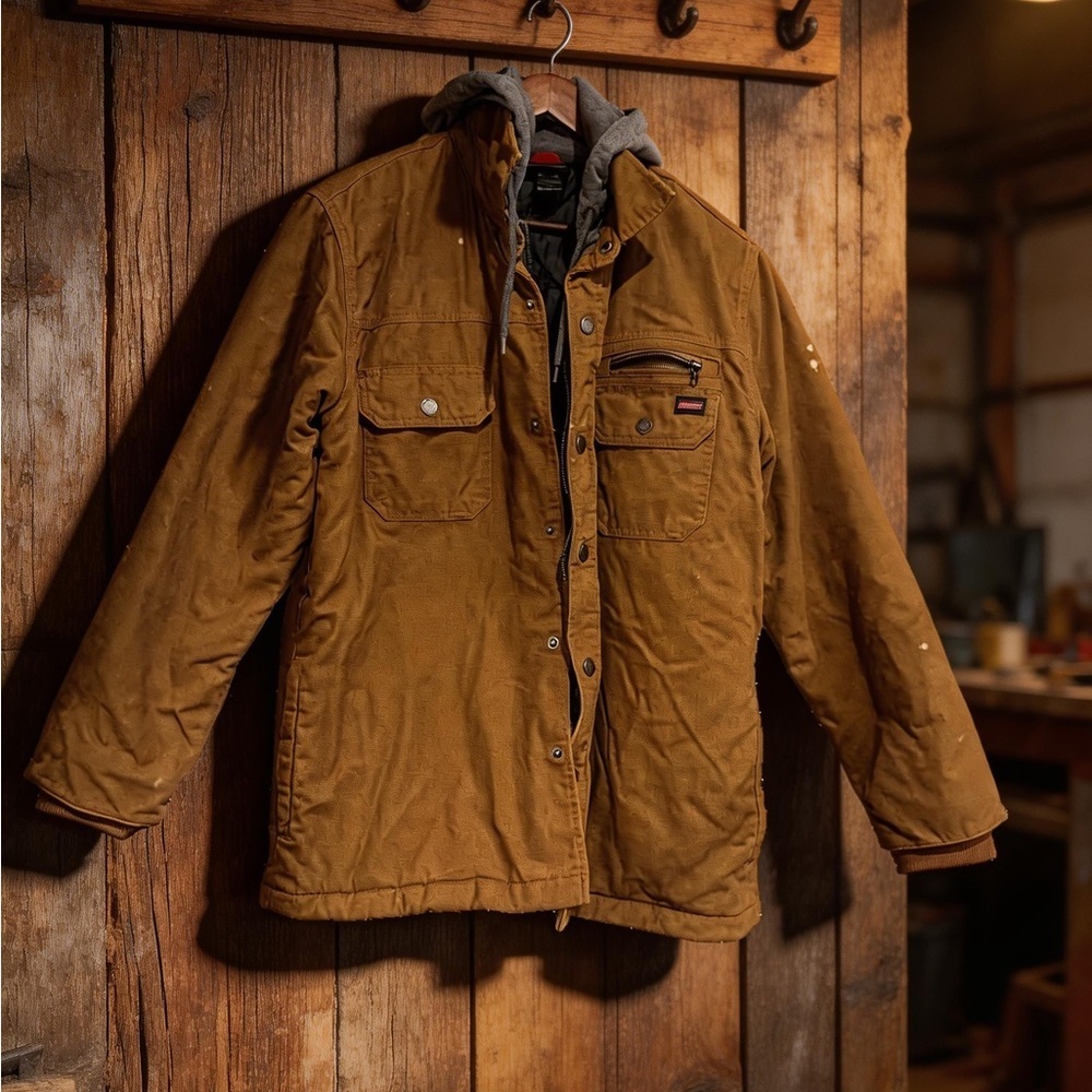 Dickies Brown Field Jacket with Gray Hood